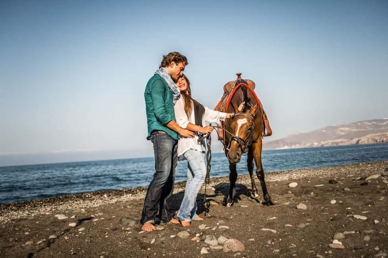 Santorini: Horseback Riding on the Black Sandy Eros Beach - The “easy” part is not the same everywhere: volcanic terrain, volcanic footing