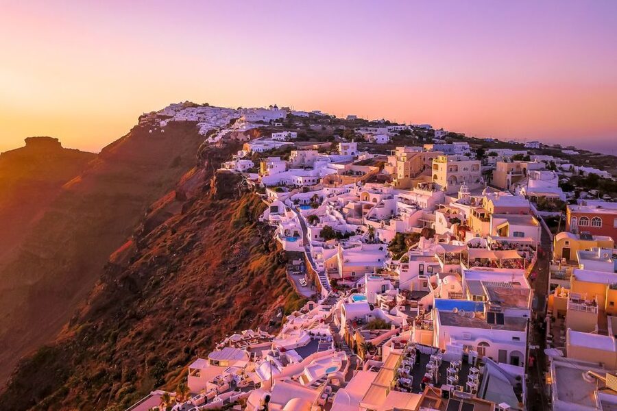 Santorini Island Bus Tour and Caldera Sunset Cruise - Palea Kameni hot springs swim: the best reason to book
