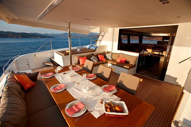 Santorini Luxury Catamaran Day Cruise with BBQ,drinks,transfer - White Beach snorkeling and BBQ timing that actually works
