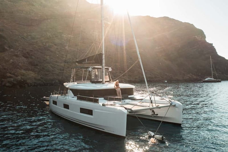 Santorini: Majestic Catamaran Cruise with Meal and Drinks - Modern Catamaran, Real Comfort for a 5-Hour Sail