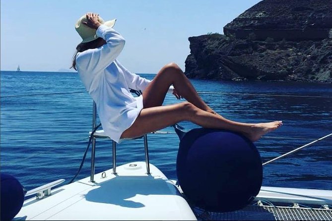 Santorini Platinum Catamaran Cruise with Meal, BBQ and Open Bar - Red Beach and White Beach: the “wow” stops with photo power