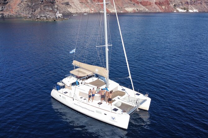 Santorini Platinum Catamaran Cruise with Meal, BBQ and Open Bar - Mesa Pigadia swimming stop: snorkel gear included, so use it