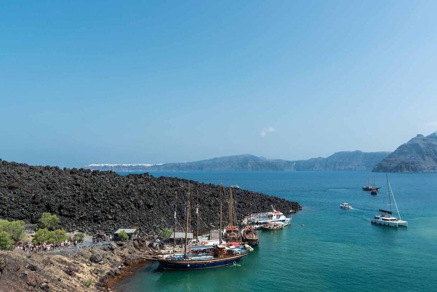 Santorini Port: Cruise to Volcano, Hot Springs & Thirassia - Nea Kameni crater hike: the active volcano part and what to bring
