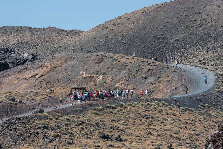 Santorini Port: Cruise to Volcano, Hot Springs & Thirassia - Thirassia island time: steps to Manolas, donkey rides, and where lunch really fits