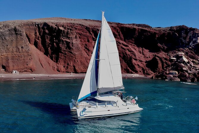 Santorini: Premium Small-Group Catamaran Cruise with Food/Drinks - Pickup and the Vlychada meeting point: what to expect on a smooth half-day