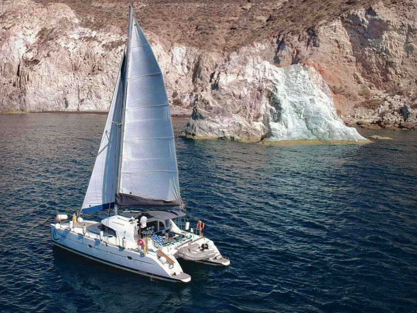 Santorini: Private All-In Catamaran Cruise, with Food|Drinks - Red Beach swim, White Beach photos, and what those stops are really for