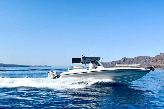 Santorini private boat tour - The 4-hour route: Volcano, White Beach, Thirassia, Caldera Beach