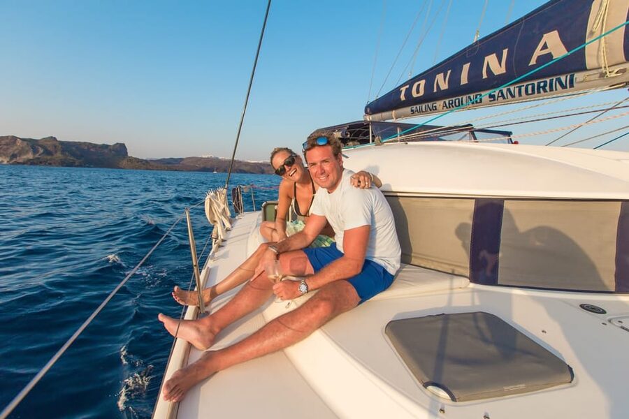 Santorini: Private Catamaran Cruise with Food & Drinks - Mésa Pigádia and the Best Part of a Half-Day Cruise