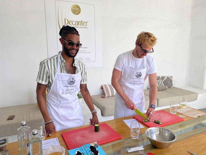 Santorini: Private Cooking Class and Wine Tasting Tour - Lunch and aperitifs: the meal becomes the payoff
