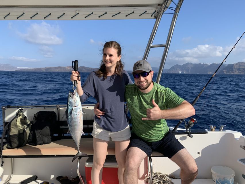 Santorini Private Cruise boat fishing tour - BBQ, Snorkeling - Price and value: is $1,001 for up to 2 a smart spend?