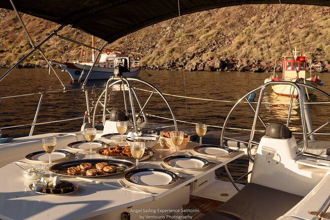 Santorini Private Daytime Sailing Cruise with Meal, Drinks &Transfer included - Comfort, drinks, and what you actually need for a 10:00 departure
