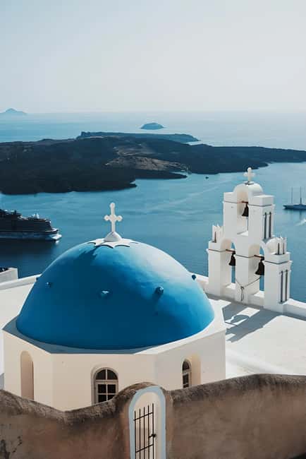 Santorini : Private Guided Highlights Tour - Firostefani and the Three Bells of Fira: The Perfect First Photo Moment
