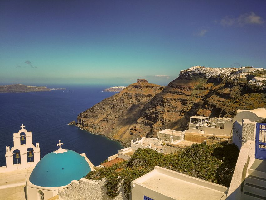 Santorini: Private Sunset Tour with Picnic & Transfer - Firostefani: the blue dome framing that never gets old