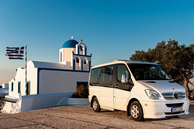 Santorini Private Transportation Services - Pickup locations: airport, port, hotel, Airbnb, and the Fira meeting point