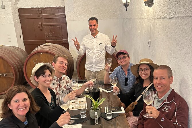 Santorini Private Wine Tasting Tour: Up to 4 Wineries & Lunch - Venetsanos Winery: Caldera views, pruning lessons, and tapas-style lunch