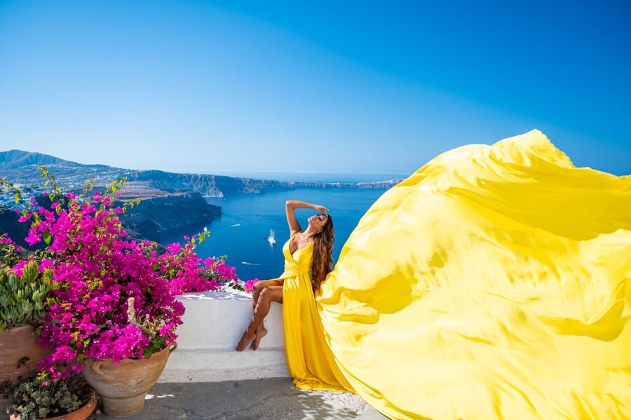 Santorini: Proffessional Flying Dress Photoshoot - Stop 1: Anogi Starting Point, Where You Get Ready