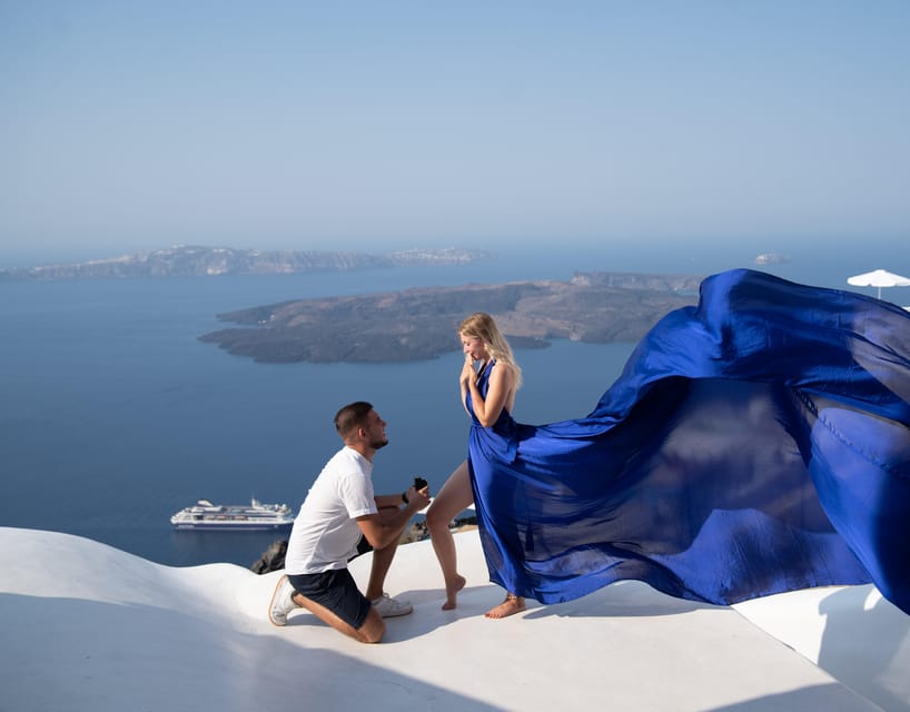 Santorini: Proposal Photoshoot l Private Entry to blue Dome - A Proposal Photoshoot in Santorini, With a Pro Holding the Camera and the Plan