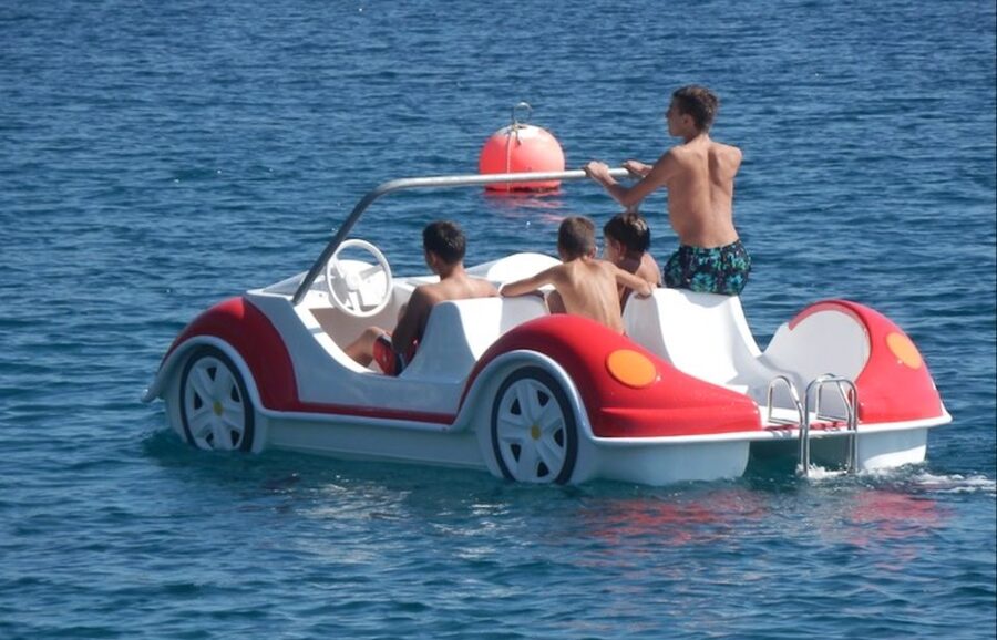 Santorini: Sail into Serenity with Our Pedal Boats - Safety and comfort: the “works for all ages” part