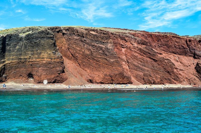Santorini Sailing Dream Catcher with BBQ Lunch and Drinks - Stop 2 at Nea Kameni hot springs: warm water with a very volcanic vibe