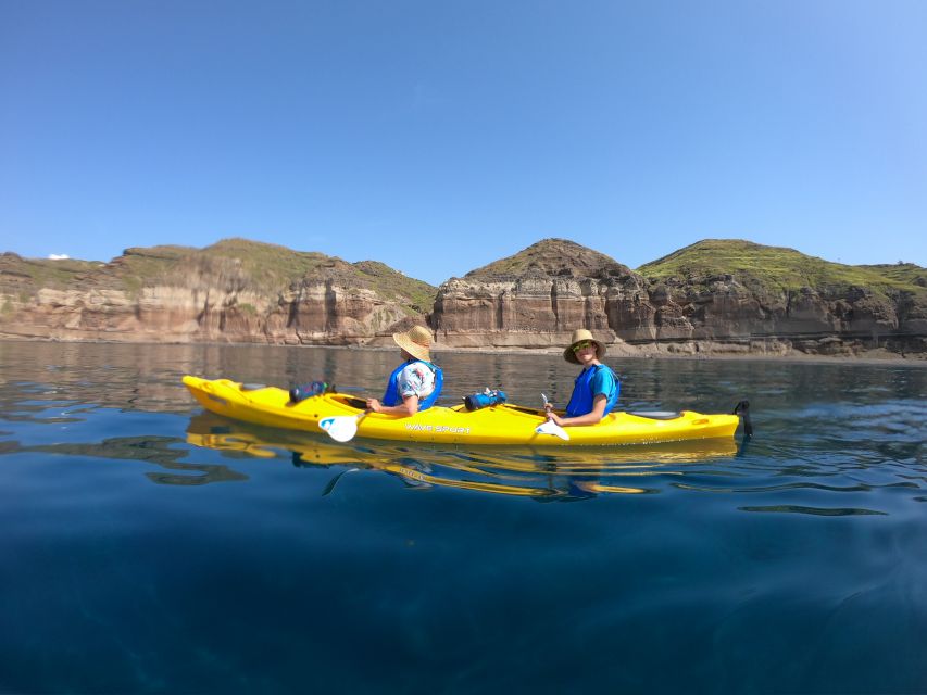 Santorini: Sea Caves Kayak Trip with Snorkeling and Picnic - Key highlights you should know before you go