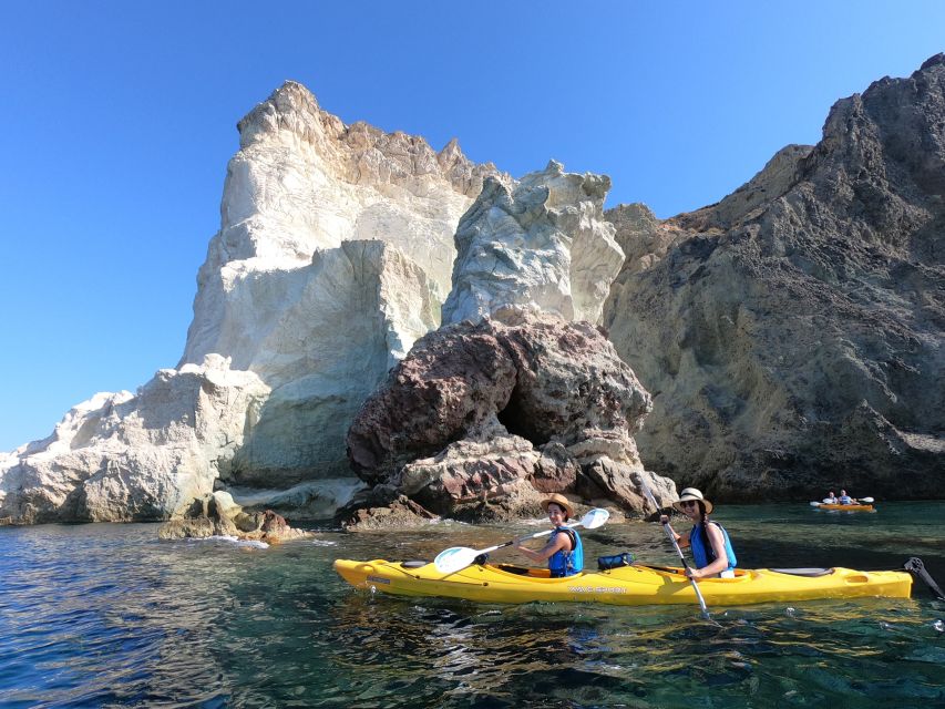 Santorini: Sea Caves Kayak Trip with Snorkeling and Picnic - Black Mountain caves and snorkeling stop with real sea life