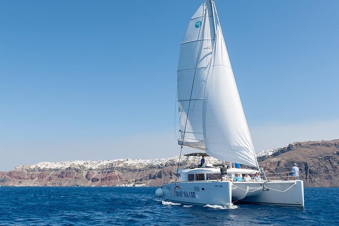 Santorini Small-Group Catamaran Sailing Trip(BBQ,drinks, transfer) - White Beach and the on-board BBQ lunch plan