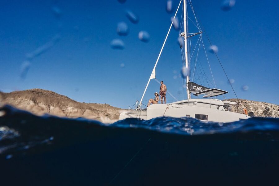 Santorini: Southern Island Luxury Catamaran Cruise with Meal - A 5-Hour Santorini Catamaran That Mixes Swim Stops and Real BBQ