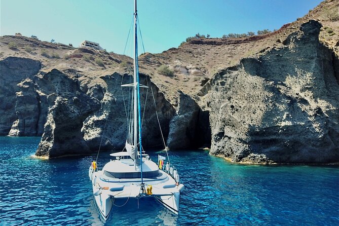 Santorini Sunset:Private All-In Catamaran Cruise (Food&Drinks) - First steps at Vlychada, and why the boat rules matter