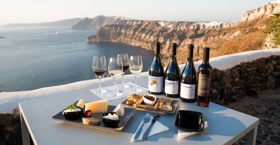 Santorini: Three Wineries and One Brewery Tour with Tastings - Art Space Winery in Exo Gonia, charm plus underground cellar time