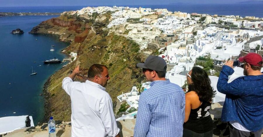 Santorini: Top Sights Small-Group Tour with Local Guide - Monolithos and the black sand beach: swim time, scenic road views, and lunch break planning