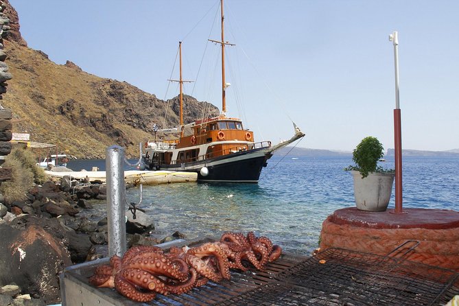 Santorini Volcanic Islands Cruise: Volcano,Hot Springs,Thirassia and Oia Sunset - Stop 2: Nea Kameni, Crater Views, and a Real Uphill Walk