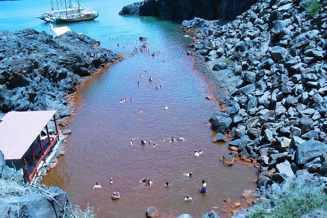 Santorini - Volcano and Hot springs - Hot Springs at Palaia Kameni: 30 to 35 C Water and Short Swimming