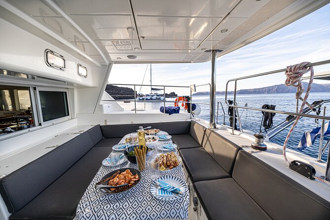 Semi Private Santorini Catamaran Tour - White Beach stop: time for sea views and that signature caldera look