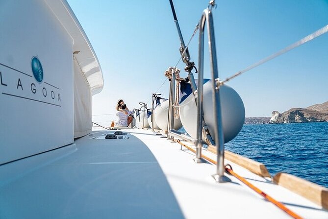 Semi Private Santorini Catamaran Tour - Nea Kameni swimming and snorkeling: gear included, so jump in confidently