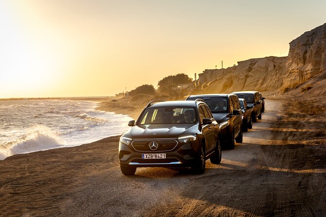 Skip Gondola Private Tour : Cruise Port pick up included - Perivolos Beach: black sand relaxation at the end of the day