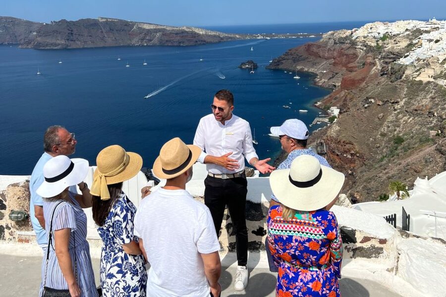 Small-Group Tour: Best of Santorini - Firostefani’s blue-domed church photo stop in 20 minutes