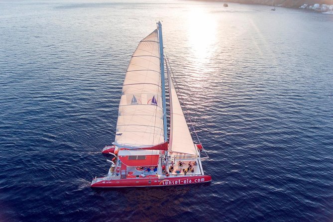 Sunset Sailing Catamaran Cruise in Santorini with BBQ and Drinks - White Beach BBQ stop: the main meal, plus longer swim time