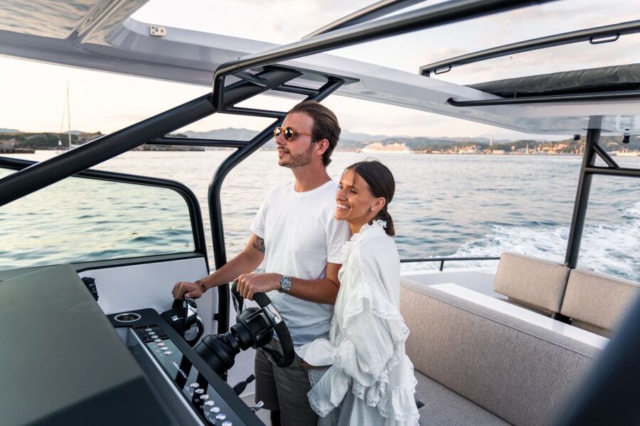 The Fastest All Inclusive Private Motor Yacht in Santorini - Akrotiri Lighthouse and sunset Moscato D’Asti for the final wow