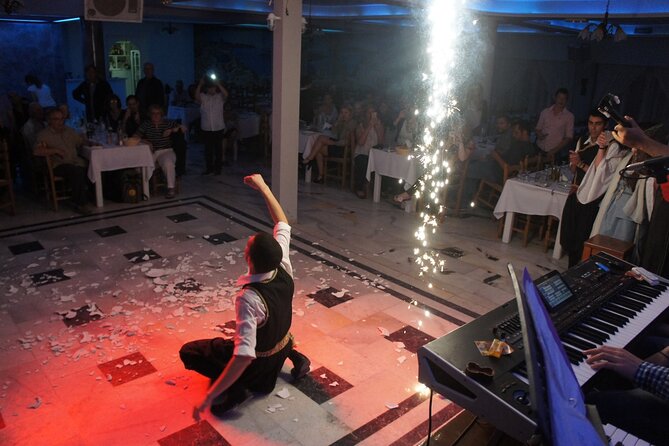 Traditional Greek Night live Music & Dinner Show in Santorini - Entering Dimitris Tavern Greek Nights in Kamari